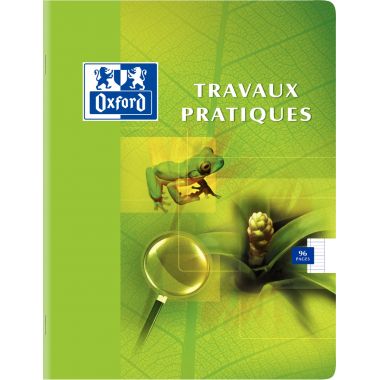 Cahier de travaux pratiques OXFORD, piqûre 96 pages, format 17x22 cm, seyès 90g / dessin 120g