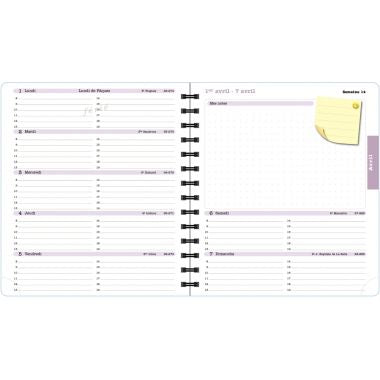Agenda semainier chaque chose en son temps 15x17cm