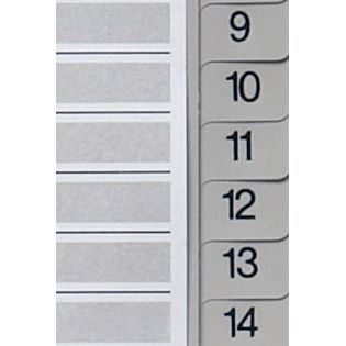 Jeu de 31 intercalaires numériques en polypropylène gris, format A4