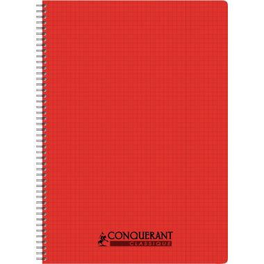 Reliure intégrale 100 pages CONQUERANT, A4, 5x5, couverture polypropylène, coloris assortis