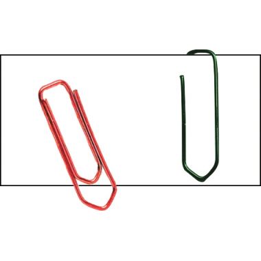 Boîte de 1000 trombones 25mm bout chevron coloris assortis