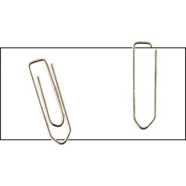 Boîte de 100 trombones 30 mm bout chevron nickelé