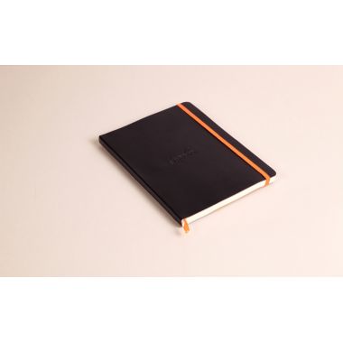 Rhodia - Carnet souple 160 pages RHODIARAMA format A5, ligné, simili cuir noir - 117402C