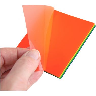 Bloc de 100 notes repositionnables transparentes 75 x 75 mm coloris Flaconuo assortis