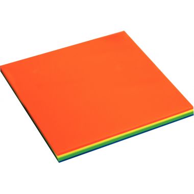 Bloc de 100 notes repositionnables transparentes 75 x 75 mm coloris Flaconuo assortis