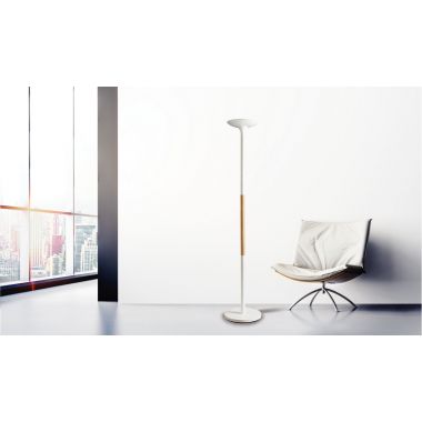 Lampadaire Pryska bois et blanc