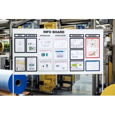 Sachet de 5 cadres d'affichage A4 magnétique bleu