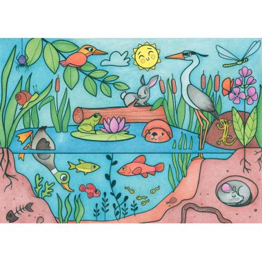 Rouleau fresque à colorier l'écosystème