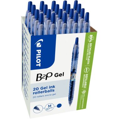 Pack de 20 stylos gel B2P bleus dont 4 gratuits