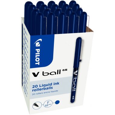 Pilot - Pack de 20 rollers V-BALL 0,5mm bleu dont 4 gratuits - 3131910519980