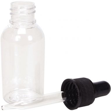 Lot de 5 Flacons compte-gouttes 30 ml vides en plastique + pipette en verre