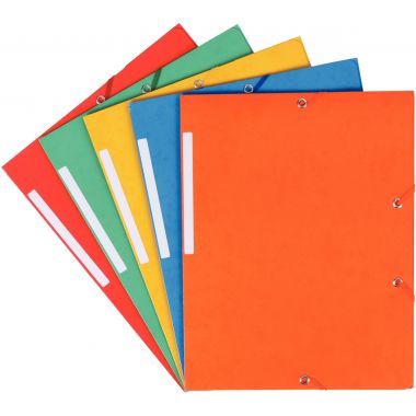 Lot de 5 chemises 3 rabats à élastiques, coloris assortis