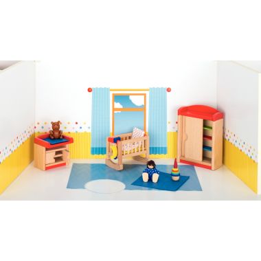Chambre de bébé pour maison de poupées, 12 pièces
