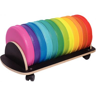 Chariot + 12 coussins en mousse diamètre 32cm