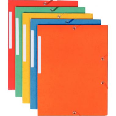 Lot de 5 chemises 3 rabats à élastiques, coloris assortis