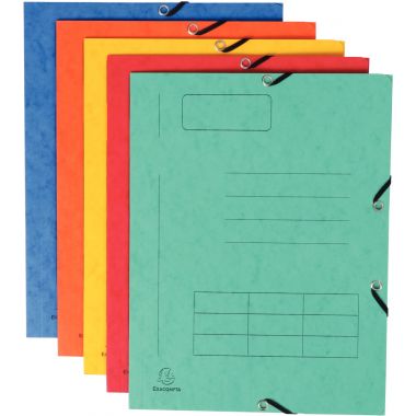 Paquet de 10 chemises 3 rabats à élastiques pré-imprimées en carte lustrée 4,5/10ème