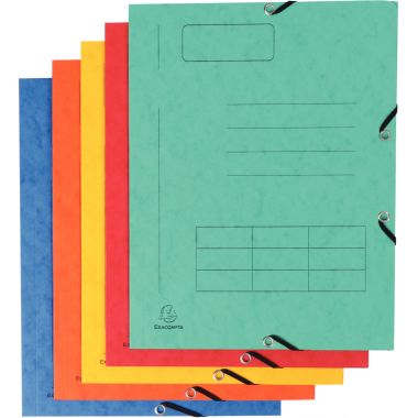 Paquet de 10 chemises 3 rabats à élastiques pré-imprimées en carte lustrée 4,5/10ème