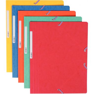 Carton de 50 chemises sans rabat à élastiques en carte lustrée 390g, coloris assortis