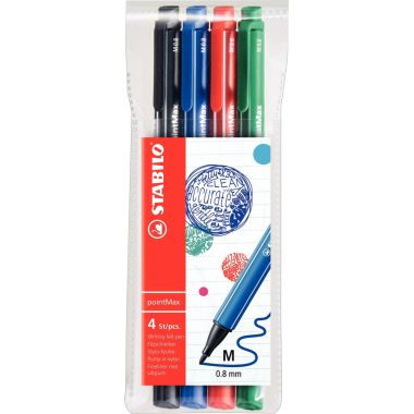 Pochette de 4 feutres Pointmax assortis