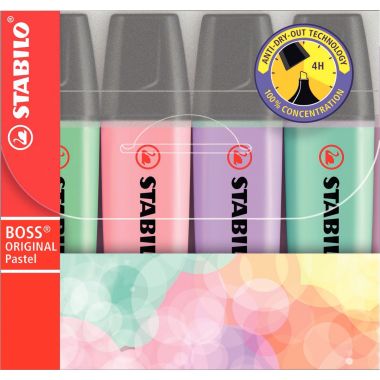 Stabilo - Pochette de 4 surligneurs Boss pastels assortis - 70/4-2