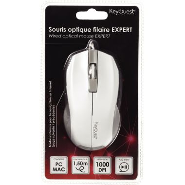 Souris filaire optique KeyOuest Expert couleur blanc