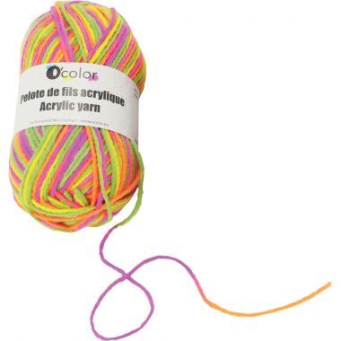 Lot de 4 pelotes de laine coloris arc en ciel, 50g