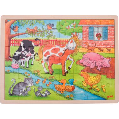 Lot de 4 puzzles à cadre en bois 48 pièces, thèmes divers