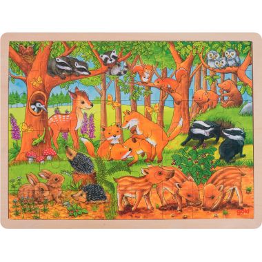 Lot de 4 puzzles à cadre en bois 48 pièces, thèmes divers