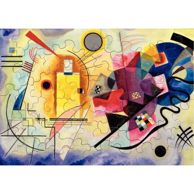 Puzzle d'art en bois d'environ 50 pièces, JAUNE, ROUGE, BLEU de KANDINSKY