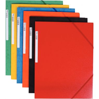 Chemise 3 rabats à élastiques en carte grainée 5/10ème 450g, rouge