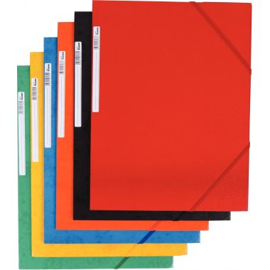 Chemise 3 rabats à élastiques en carte grainée 5/10ème 450g, rouge