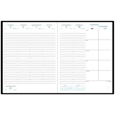 Agenda semainier Horizon 21x27cm noir