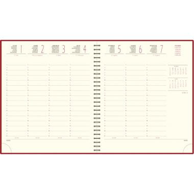 Agenda semainier Swan 15x17cm bordeaux