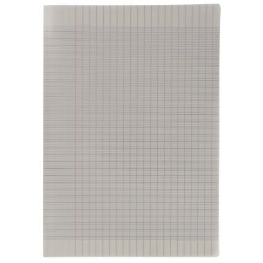 Piqûre 96 pages MAJUSCULE, format A4, papier blanc 90g, seyès, couverture polypropylène gris