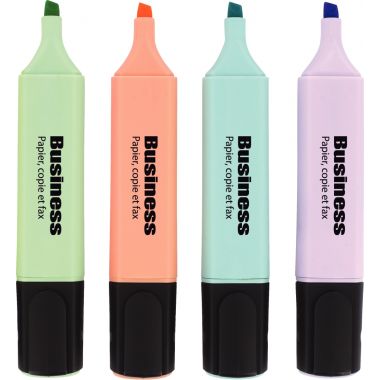 Pochette de 4 surligneurs Business pastels assortis
