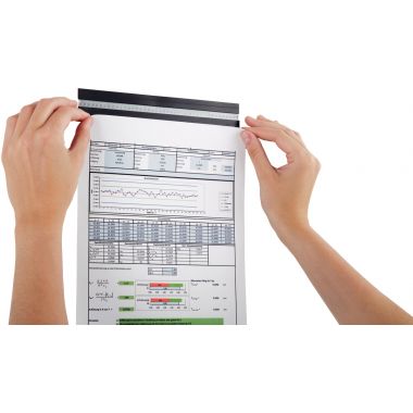 Sachet de 5 pinces d'affichage adhésif Durafix Rail 210mm