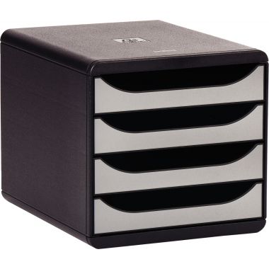 Module 4 tiroirs BIGBOX noir/argent