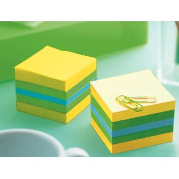 Mini cube post-it de 400 feuilles notes repositionnables, 51 x 51 mm, couleurs assorties