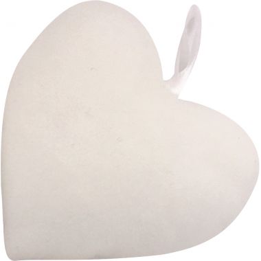 Lot de 10 coeurs en coton blanc 8 x 9 cm