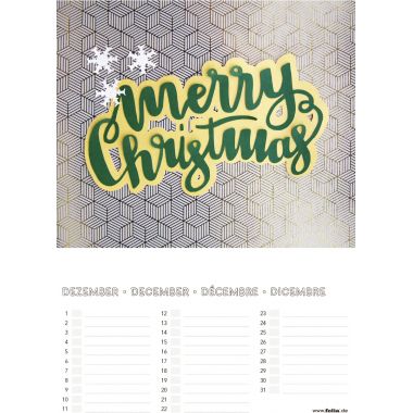 Calendrier à décorer, format 17x24 cm