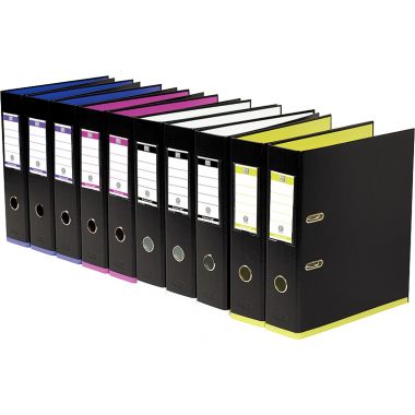 Oxford Lot de 10 classeurs à levier MY COLOUR pour format A4, dos 8 cm, noir - 100023639