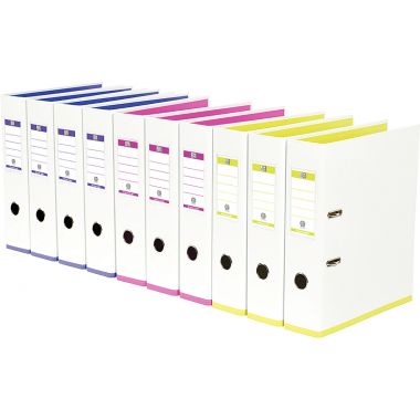 Oxford Lot de 10 classeurs à levier MY COLOUR pour format A4, dos 8 cm, blanc - 100023638