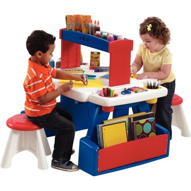 Bureau double + 2 tabourets