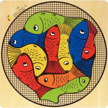 Encastrement casse-tête en bois, les poissons