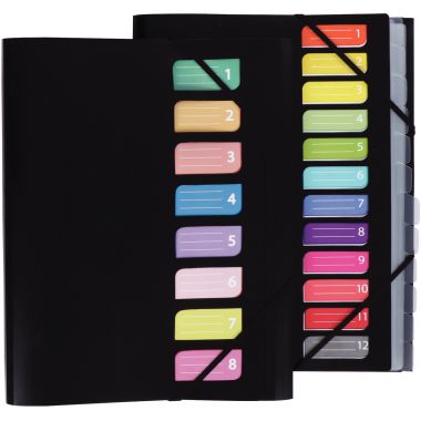 Trieur en polypropylène COLOR FRESH 8 compartiments, coloris noir