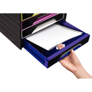 Module 5 tiroirs SMOOVE noir/arlequin