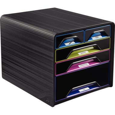 Module 3+2 tiroirs SMOOVE noir/arlequin