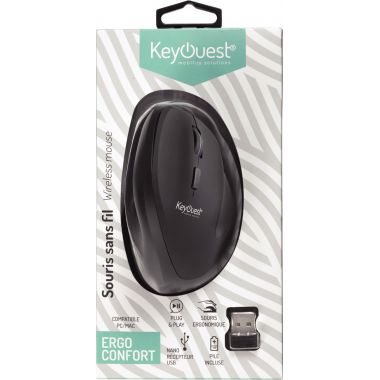 Souris sans fil optique ergonomique KeyOuest pour droitier