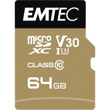 Carte mémoire micro SD Emtec UHS I U3 V30 Speedin Pro XC 64 GO