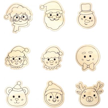 Lot de 9 magnets de Noël à décorer